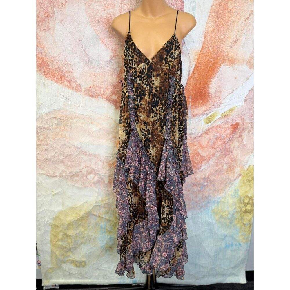 Anthropologie Ruffled Chiffon Maxi Dress - Picture 9 of 12